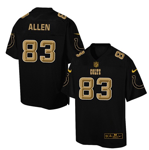 Men's Elite Dwayne Allen Nike Jersey Black - #83 Pro Line Gold Collection NFL Indianapolis Colts